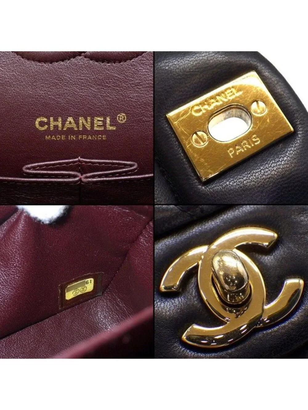 Chanel Shoulder Bag Quilted 25 11.12 Classic Black Bordeaux Lambskin